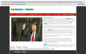 Screen Shot - Home Page - Rob Mckenna for Governor 03/03/10